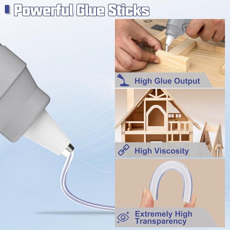 Halobios Hot Glue Gun, Fast Preheating Hot Melt Glue Gun with 20 Glue Sticks, Hot Glue Gun Full Size for Making Decoration School DIY Crafts Projects Home Repairs(40W Gray) - Image 4